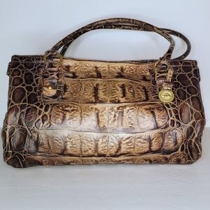 Brahmin Elegant Brown Crocodile-Embossed Women's Bag